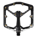 Crankbrothers Stamp 7 Large Fabio Wibmer Edition Plattformpedal in Schwarz-Weiß mit 10 verstellbaren Pins.