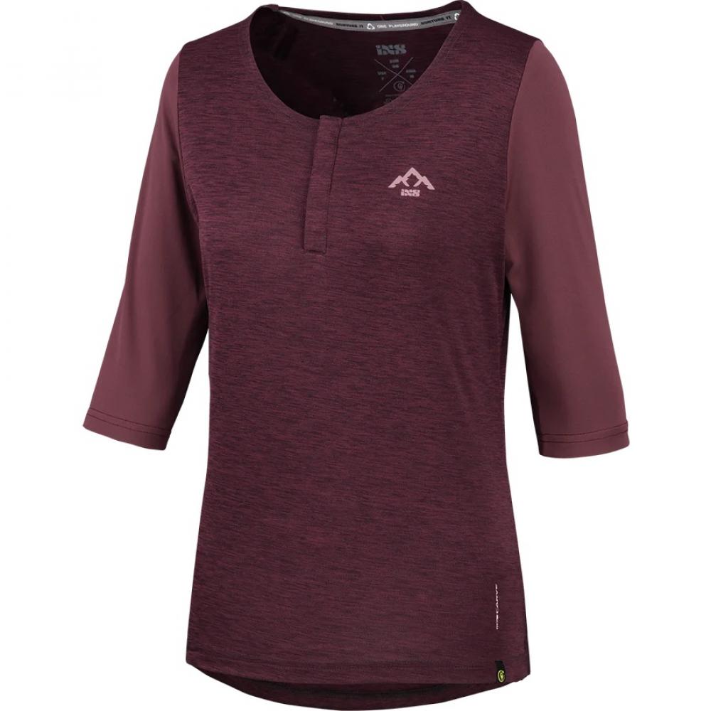 IXS Sports Division iXS Carve X Women Henley 38 Raisin/Solid Raisin - atmungsaktives Bike-Jersey