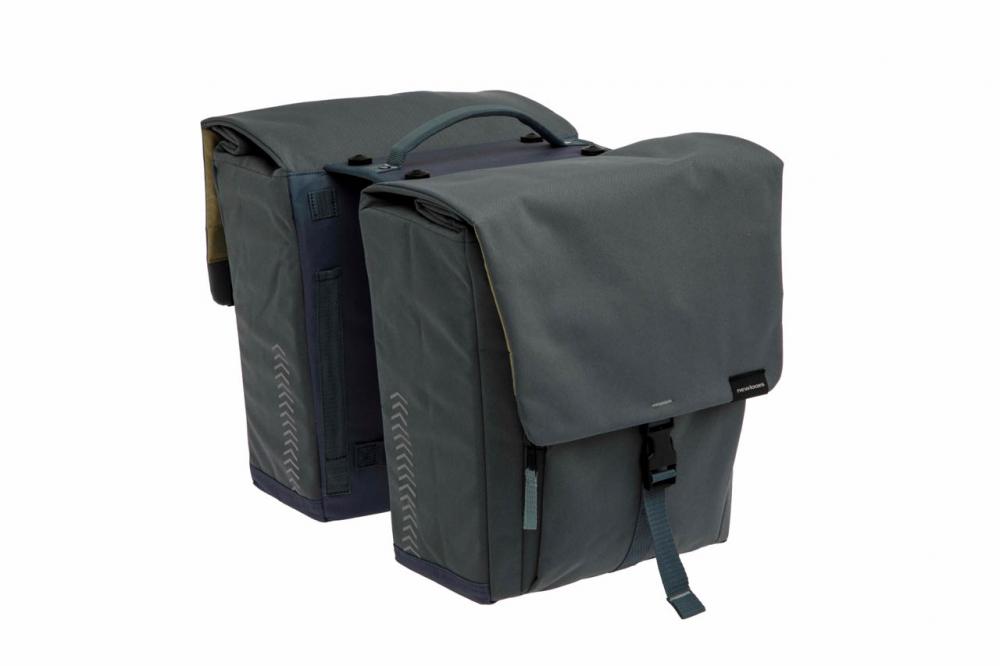New Looxs Doppelpacktasche Tulum MIK Grey Green Grey - alltagstaugliche Fahrrad-Doppeltasche