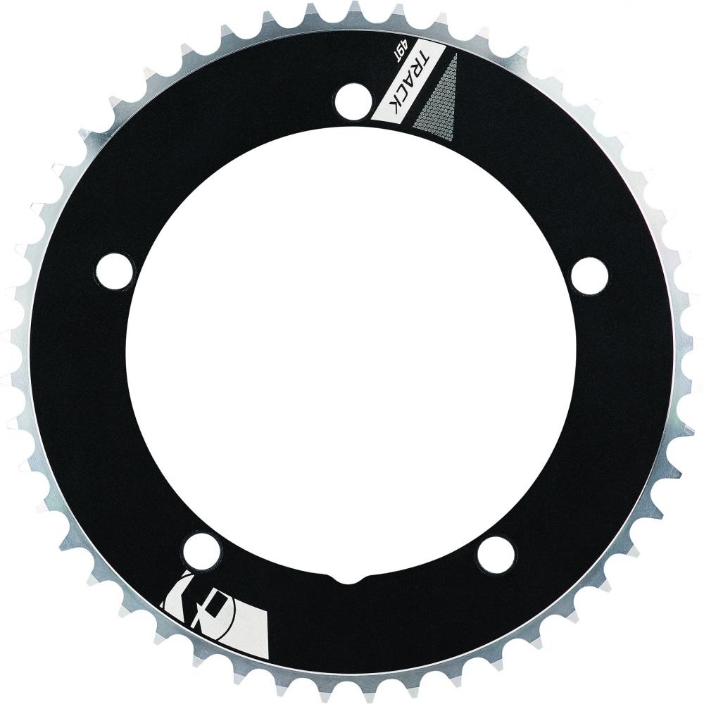 Vision Kettenblatt Track Non-Series 5-Arm 144 mm x 49 T Schwarz - CNC-gefräst für Bahnradfahrer