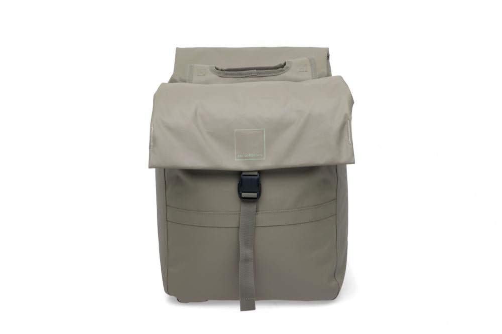 New Looxs Doppelpacktasche Leeds Double Taupe 2x 19,5 l - stilvolle, wetterfeste Gepäckträgertasche