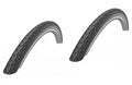 Zwei Schwalbe Road Cruiser HS484 Fahrradreifen, 28 Zoll, mit Green Compound und markantem Profil.