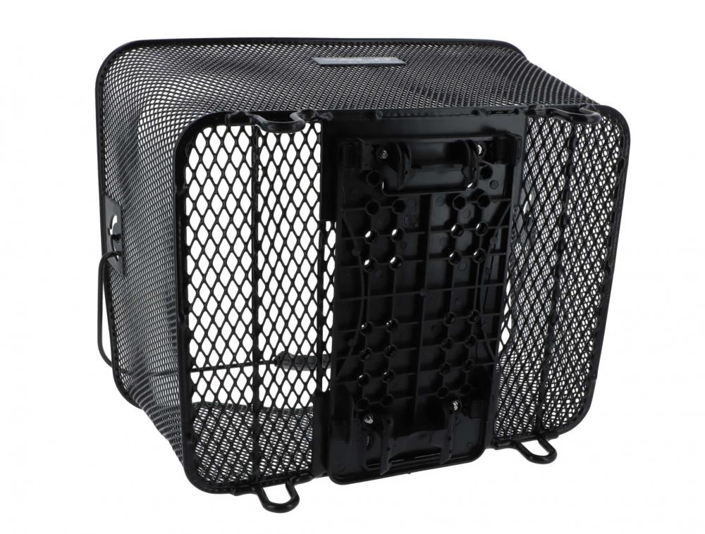 XLC Carry More BA-B04 Fahrradkorb schwarz mit Adapterplatte für XLC Systemgepäckträger.
