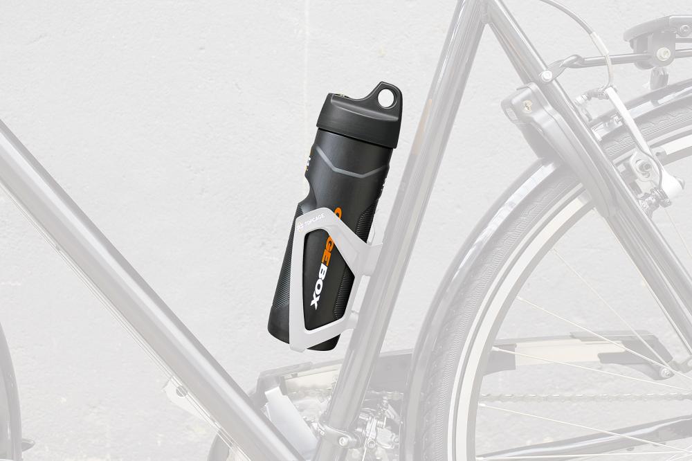 SKS Cage Box schwarz-orange Wasserfeste Kunststoffbox inkl. Nylonbeutel. Ideal für Werkzeug und Zubehör. Sicherer Halt im Flaschenhalter