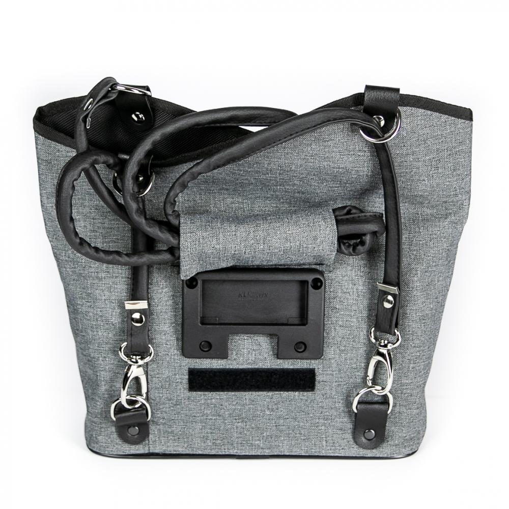 Haberland Lenkertasche Melanie grau - flexible Rucksack-Lenkertasche mit KLICKfix