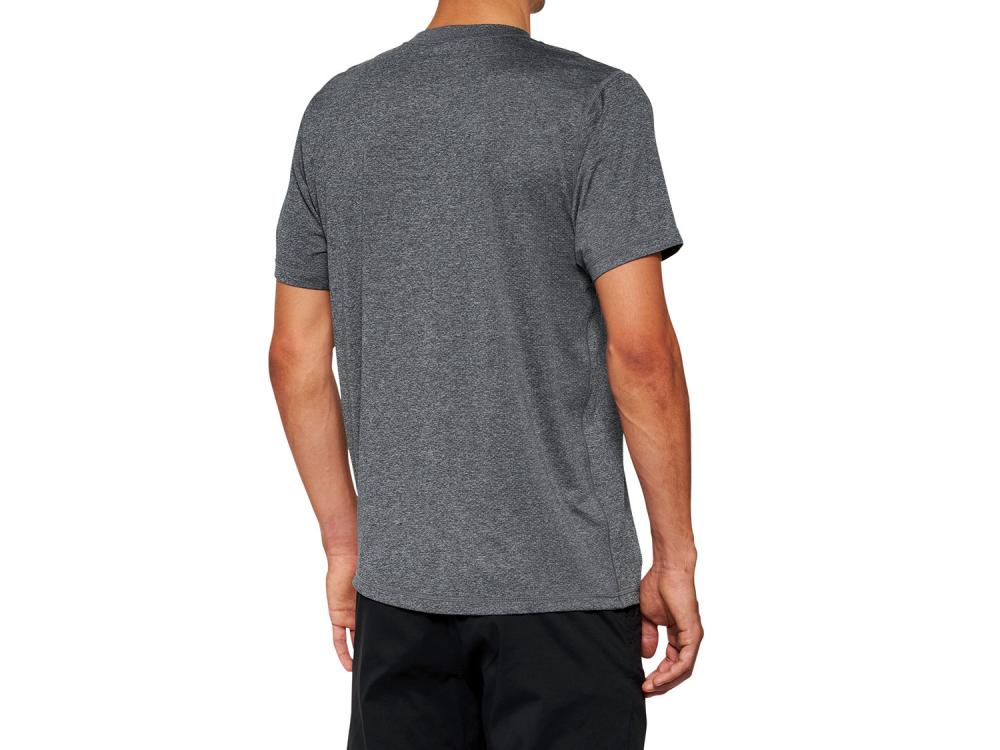 100% Mission Athletic T-Shirt M Heather Charcoal - atmungsaktives Funktionsshirt für Sport und Alltag