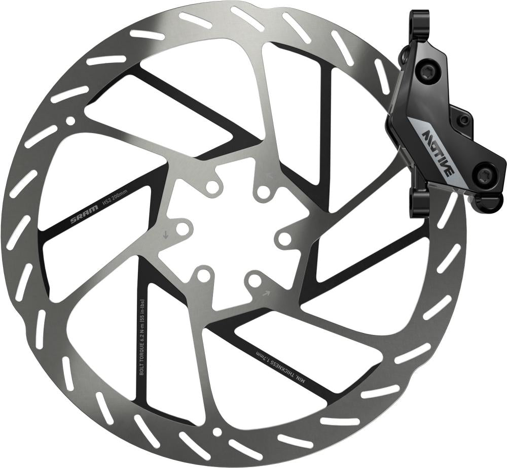 SRAM Motive Silver Scheibenbremse hinten - Vierkolben hydraulisch für E-Bikes und MTB
