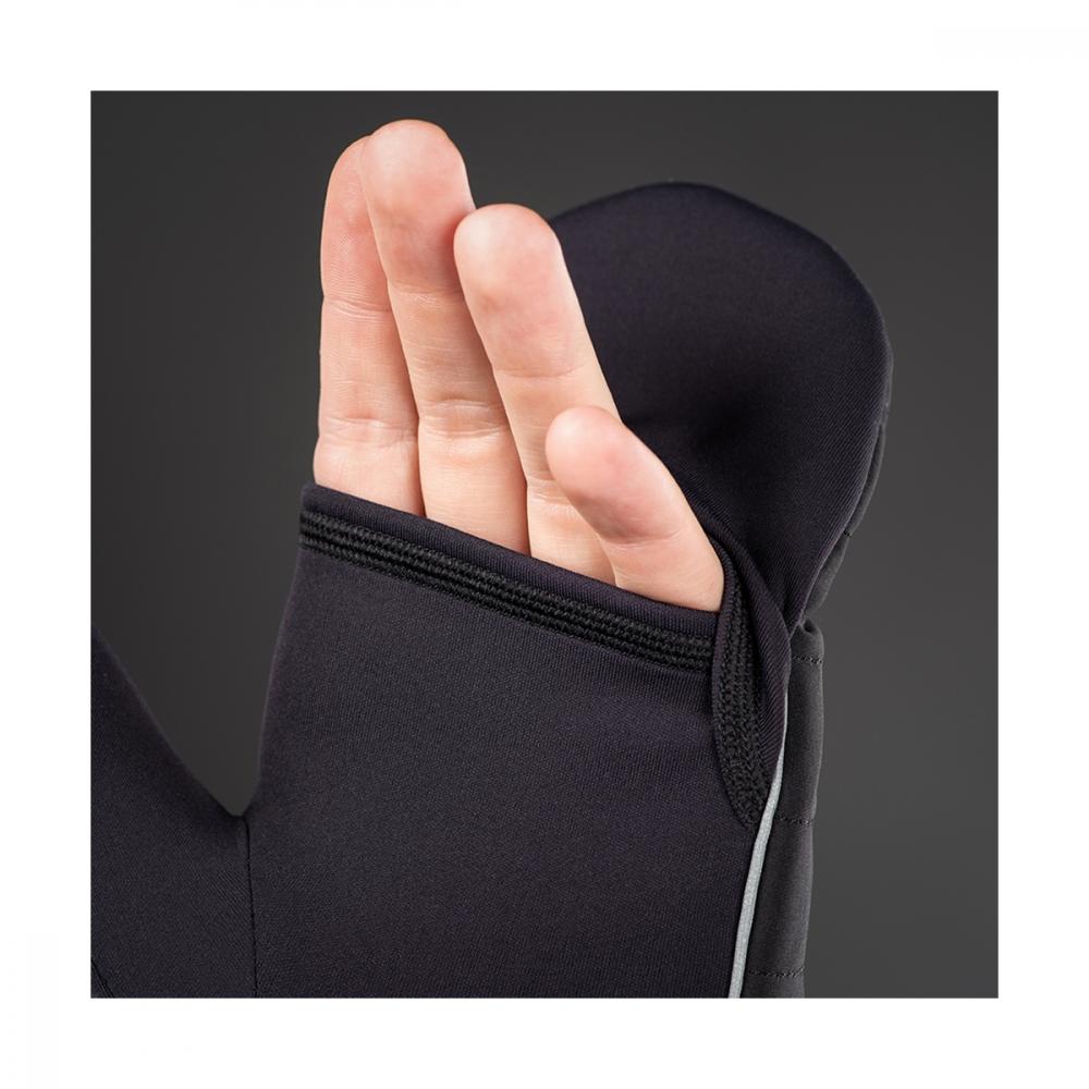 CHIBA Overflap - Winter-Fahrradhandschuhe, schwarz, Größe M, warm & windabweisend
