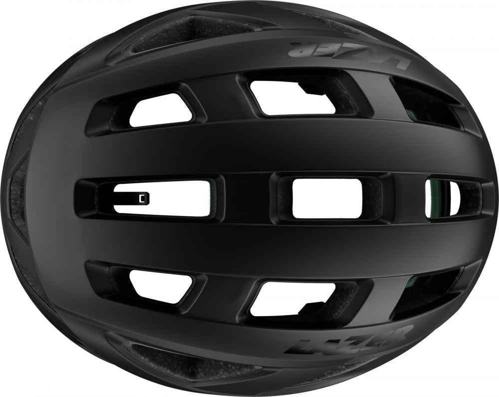 Leichter, sicherer LAZER Tonic KinetiCore Rennradhelm in mattem Schwarz.