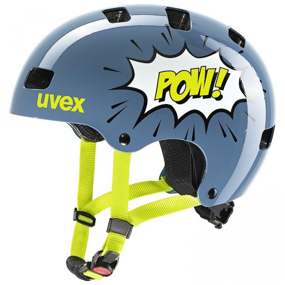 Uvex kid 3 Kinderfahrradhelm stone blue pow 51-55cm robuster Hartschalenhelm mit IAS-Größenanpassung, Monomatic-Verschluss und 10 Belüftungsöffnungen für optimalen Schutz und Komfort