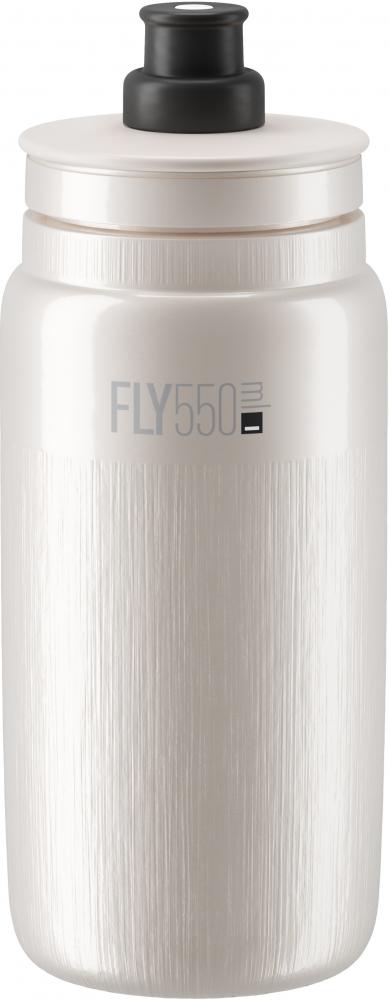 ELITE Fly Tex 550 ml perlweiße ultraleichte Sport-Trinkflasche mit Top-Grip.