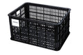 Schwarzer Basil Crate L Transportkorb aus recyceltem Kunststoff, 40 Liter, MIK/Racktime-kompatibel, 50x36x27 cm.