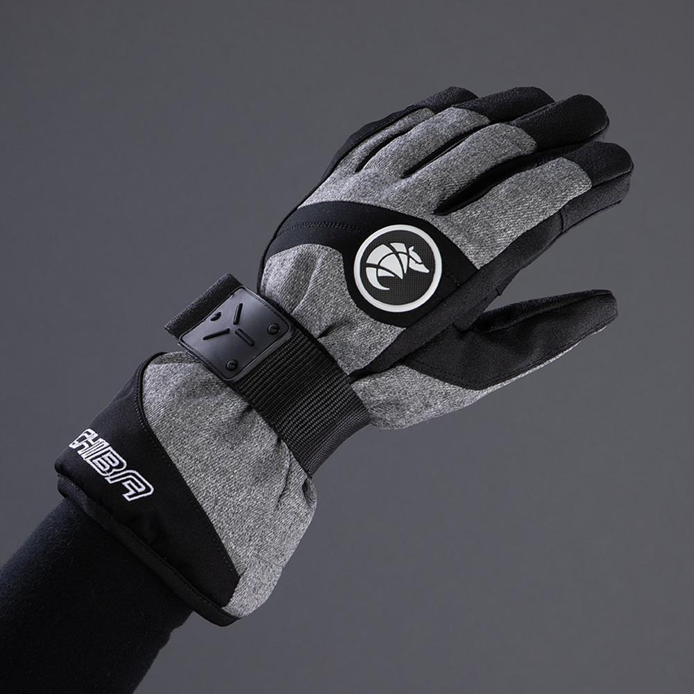 CHIBA Board - wasserdichte Primaloft Winter-Radhandschuhe mit Protektorschiene, Gr. 8, hellgrau/weiß
