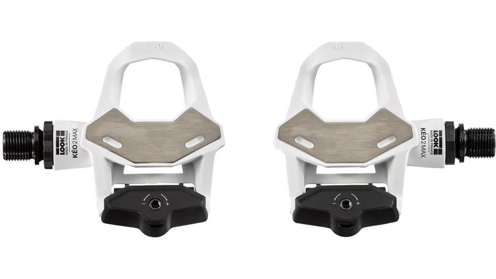LOOK Rennrad Klickpedal Kéo 2 Max white, Composite Körper, Chromoly-Plus Achse, Edelstahl Kontaktfläche, einstellbare Auslösetension 8/12 Nm, inkl. graue Kéo Grip Cleats
