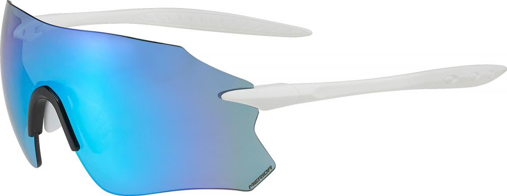 Merida FRAMELESS Sonnenbrille Onesize Weiß - Blau verspiegelt mit Hardcase