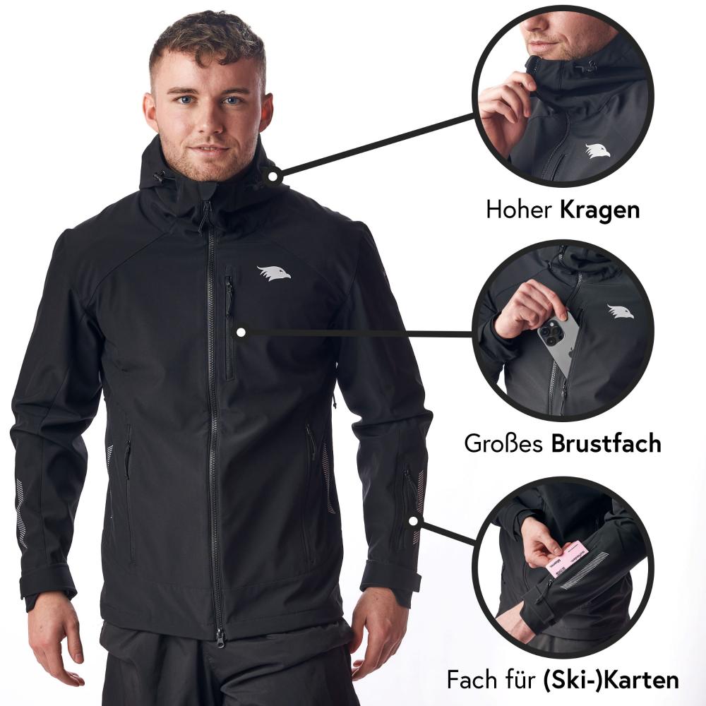 Valkental Herrenjacke Softshell M schwarz