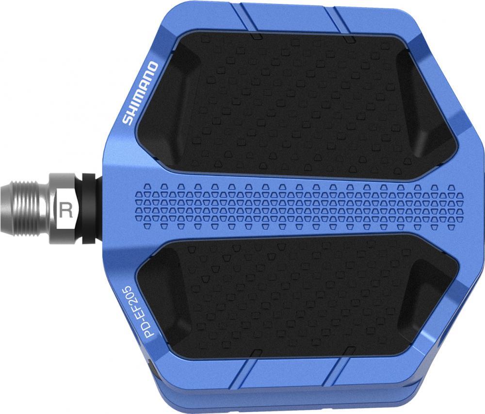 SHIMANO Pedal PD-EF205 Blau Flat - Robustes Plattformpedal für urbane und Freizeitfahrer
