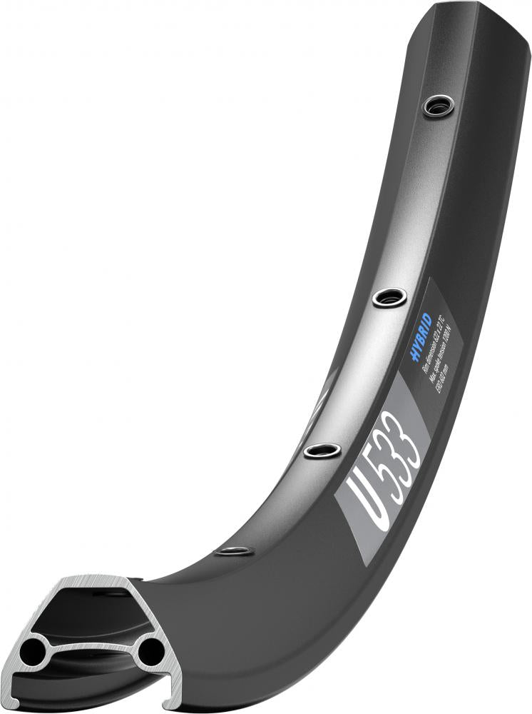DT Swiss Felge Hybrid U 533 27,5" 28 Loch Schwarz - robuste E-Trekking-Felge