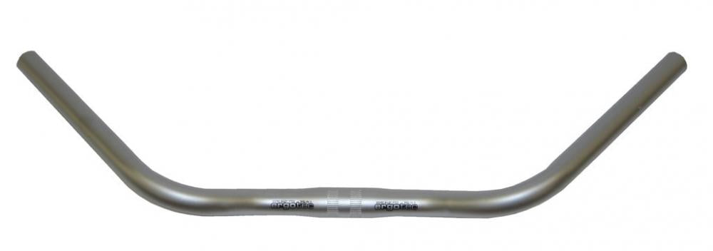 Ergotec Lenkerbügel Trekking Stahl, Alu-Look, Ø 25,4 mm, 590 mm, 47°.