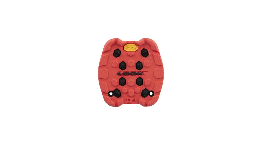 Look Trail Grip Pads 4er Pack red, rutschfeste Wechselauflagen für Look Trail Roc und Trail Fusion Pedale, langlebige Gummimischung