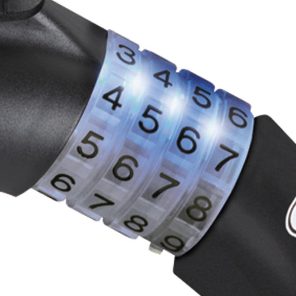 Abus Kabelschloss Steel-O-Flex Raydo Pro 1460 TexKF mit beleuchteten Zahlenrädern.