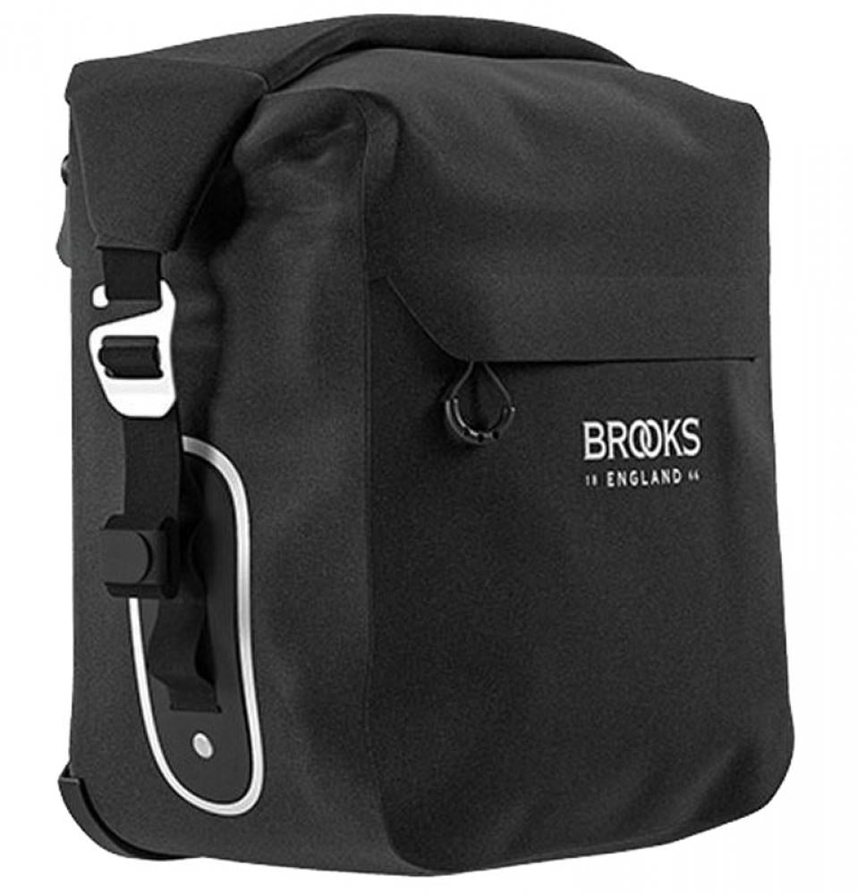 BROOKS Scape Pannier Small Black - wasserdichte Fahrradtasche 10-13 Liter aus 600D Polyester mit Hypalon-Details - 760 g leicht, 260x150x300-400 mm