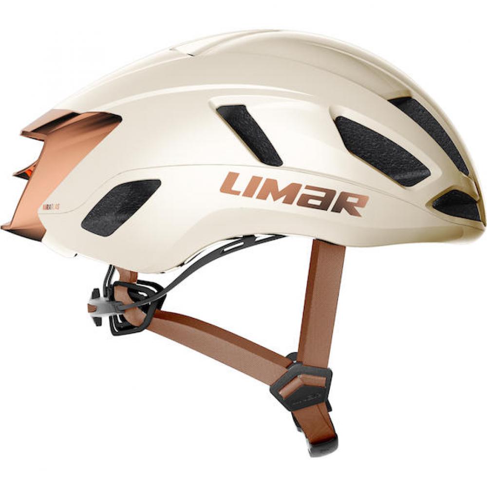Limar Air Atlas W&B Amber White L Weiß/Bronze - Aero-Rennradhelm mit maximaler Belüftung