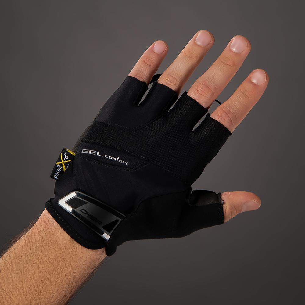 CHIBA Gel Comfort Radhandschuhe schwarz XL, mit Poron XRD Gelpolsterung.
