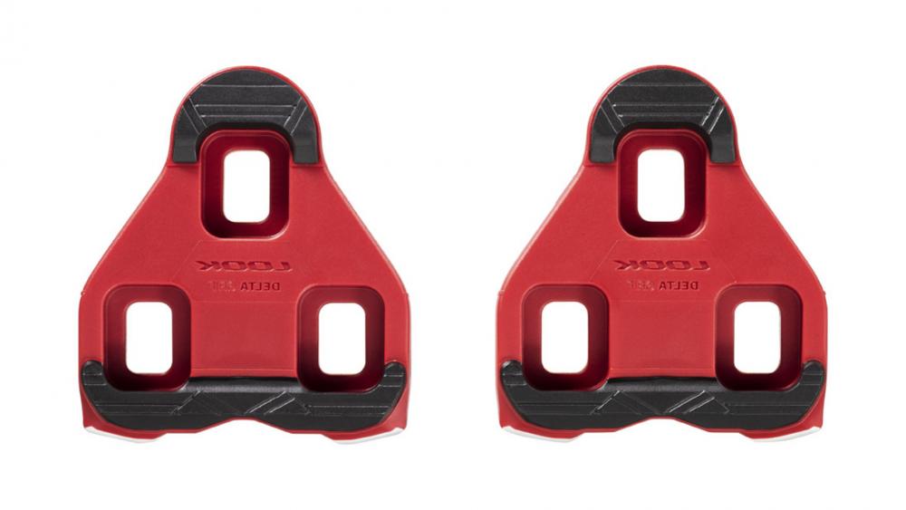 LOOK Delta Grip Pedalplatten Rot - Delta Cleats 9° Grip-Gummi & Silent Float