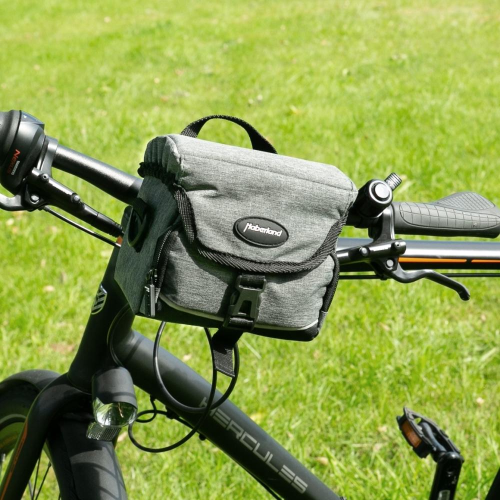 Haberland Lenkertasche 2l Mini grau - kompakte Lenkertasche mit KLICKfix-Adapter
