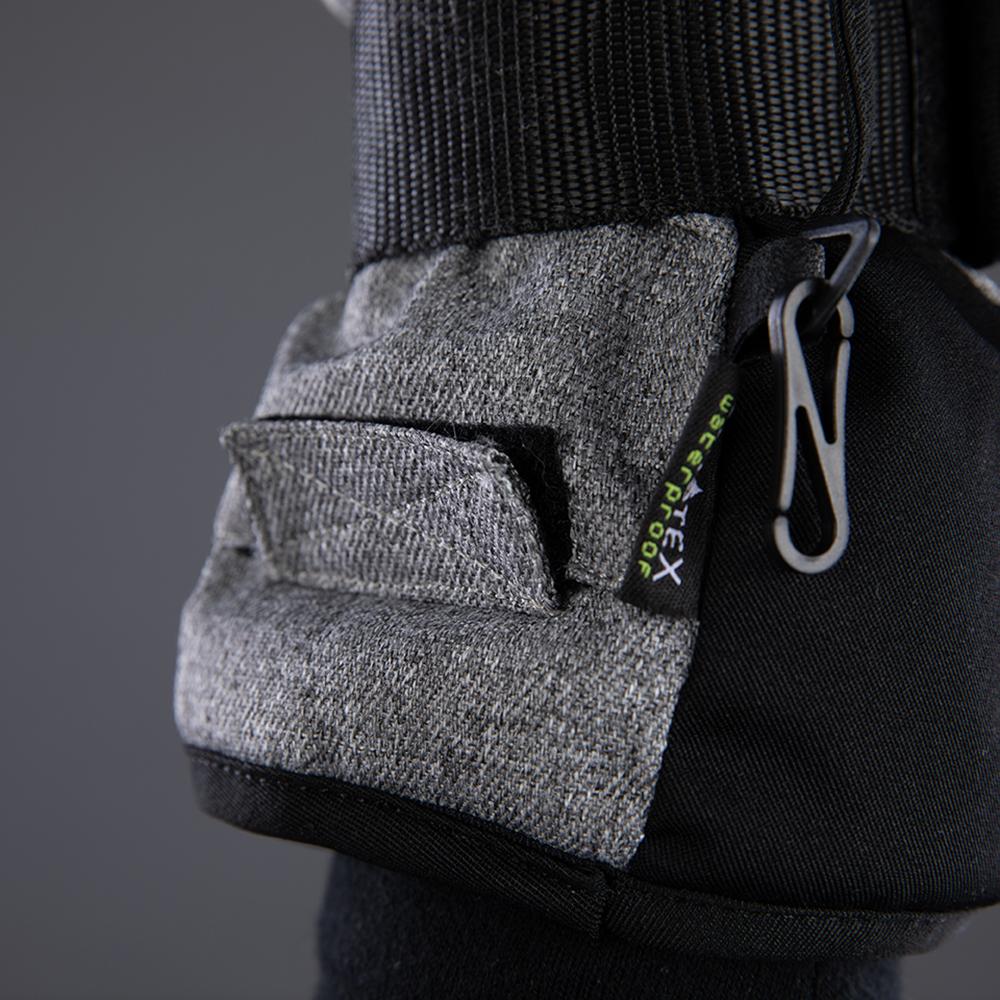 CHIBA Board - wasserdichte Primaloft Winter-Radhandschuhe mit Protektorschiene, Gr. 8, hellgrau/weiß