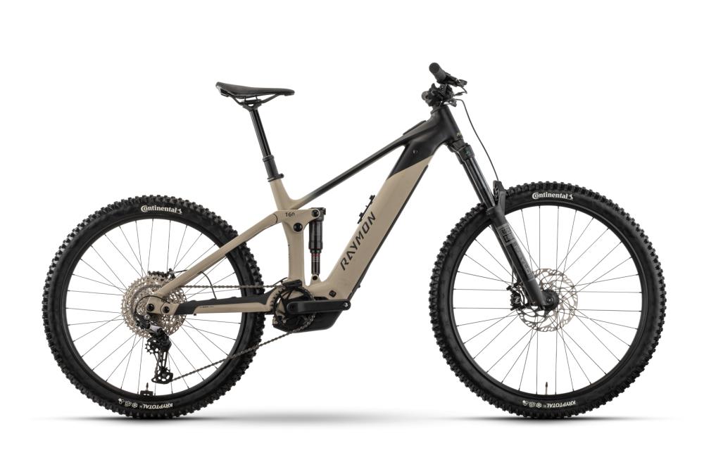 RAYMON Vamok Base E-MTB Fully Größe M - Bosch Performance Line CX - 800 Wh - Shimano Deore 12-fach - 29/27,5-Zoll Mullet - Greige/Black