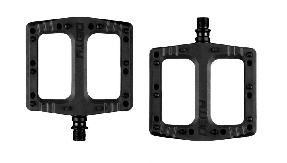 Deity Deftrap Plattform-Pedale Black - 113×103 mm Nylon-GFK-Komposit, 10 Pins, abgedichtete Lager