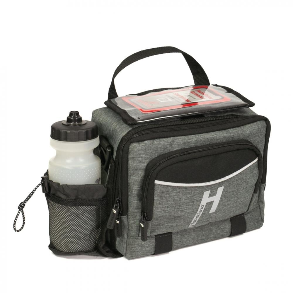 Haberland Lenkertasche 6l Bottle grau - praktische Lenker-Tasche mit Flaschenfach