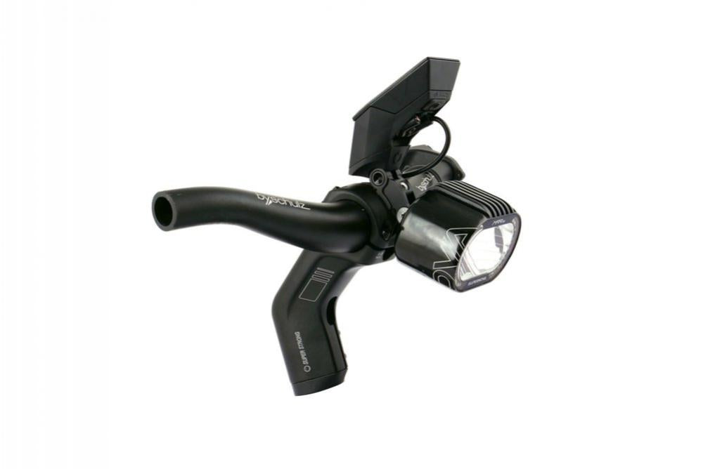 By,Schulz SDS Double-Link Kiox + 10 B6 Vorbauflyhalterung - 10 mm Aufnahme + 6 mm Hülse für Bosch Kiox-Display & Lampe, verstellbar, Aluminium