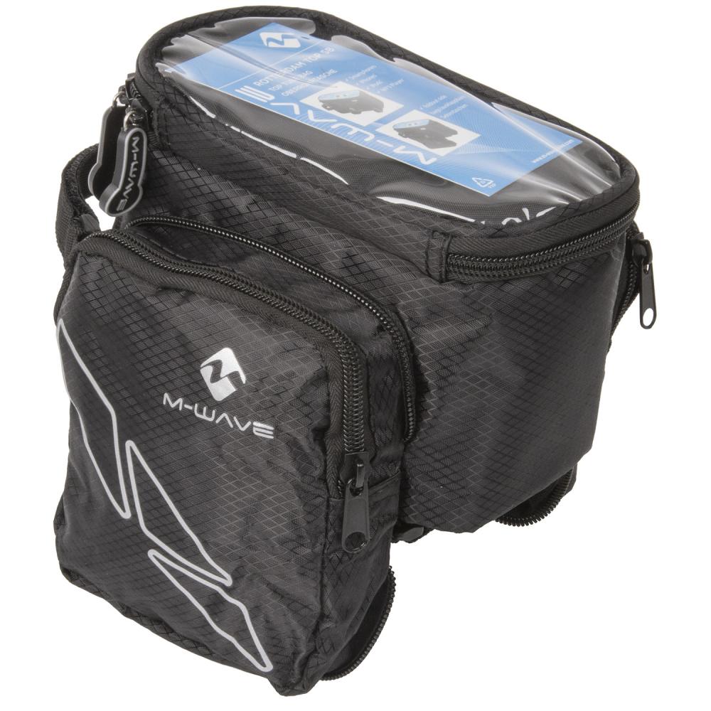 M-WAVE Rotterdam Top SB Oberrohrtasche - funktionale Rahmentasche mit Smartphone-Fach für Oberrohrmontage