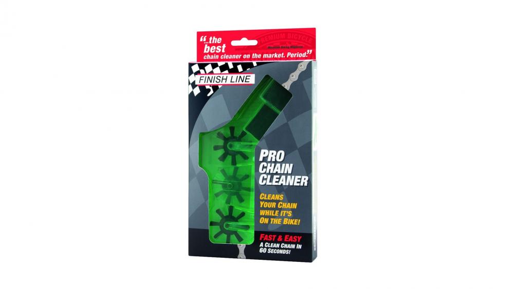 Finish Line Pro Chain Cleaner Kettenreinigungsgerät - 3-Bürsten Design, starkes Magnetfach & tropffreier 30° Ablauf