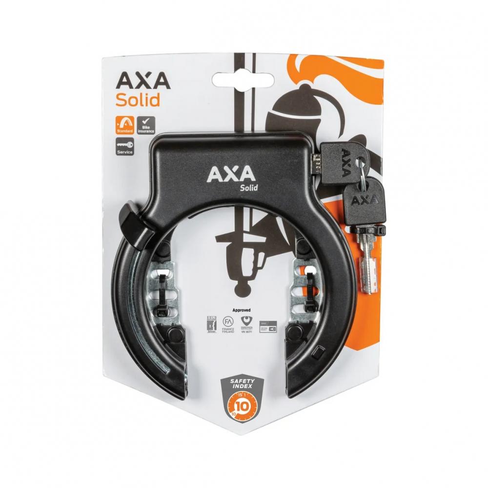 Rahmenschloss AXA Solid Retractable schwarz, Schlüssel abziehbar