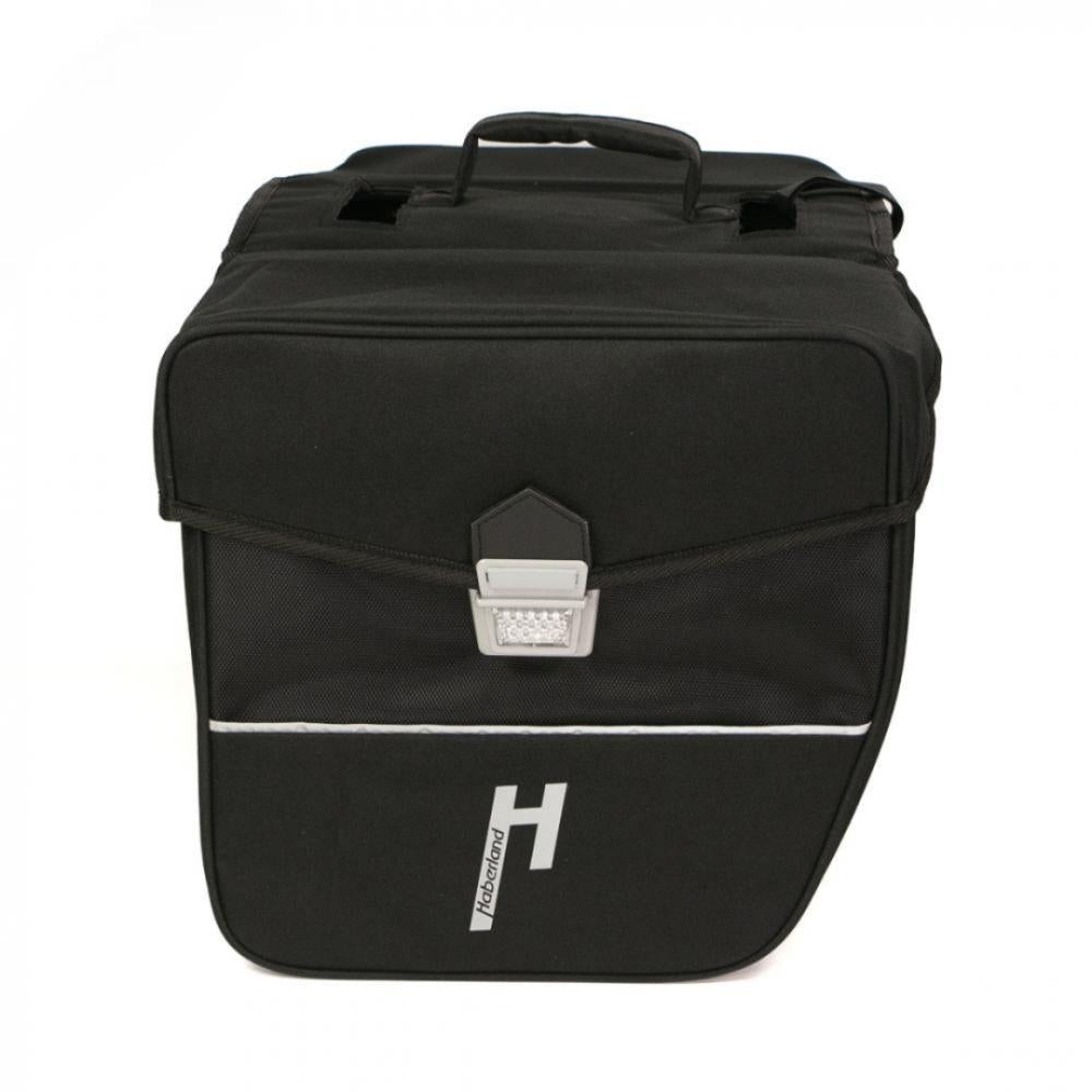 Haberland Doppeltasche E-Bike L schwarz - geräumige Gepäckträgertasche für E-Bikes