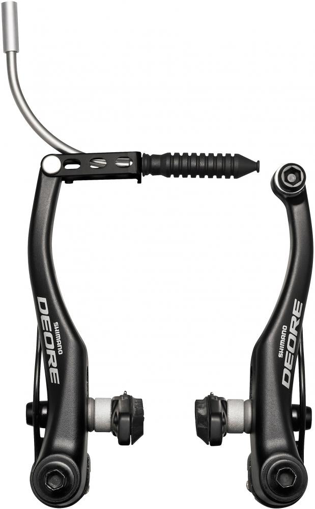 SHIMANO DEORE Trekking BR-T610 VR V-Brake schwarz, mit Bremszugführung und Bremsbelägen.