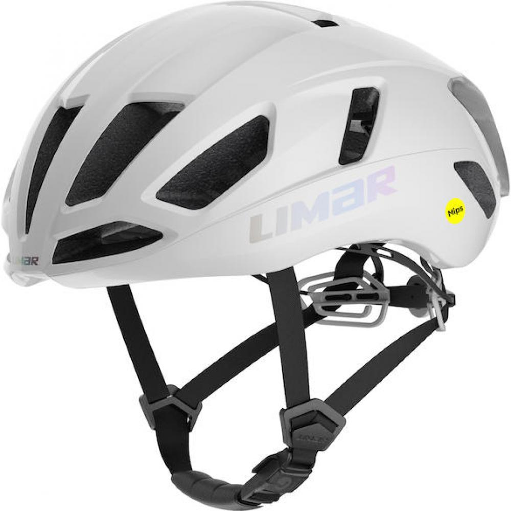 Limar Air Atlas + Mips Iridescent White M - aerodynamischer Rennradhelm mit Top-Belüftung