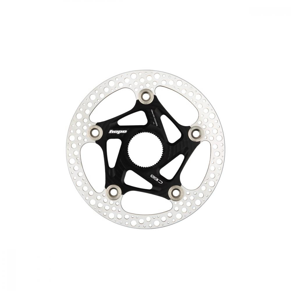 Hope RX Centrelock Floating Bremsscheibe 140 mm - schwarz, Rennrad Gravel, zweiteilig, Edelstahl, Alu-Spider