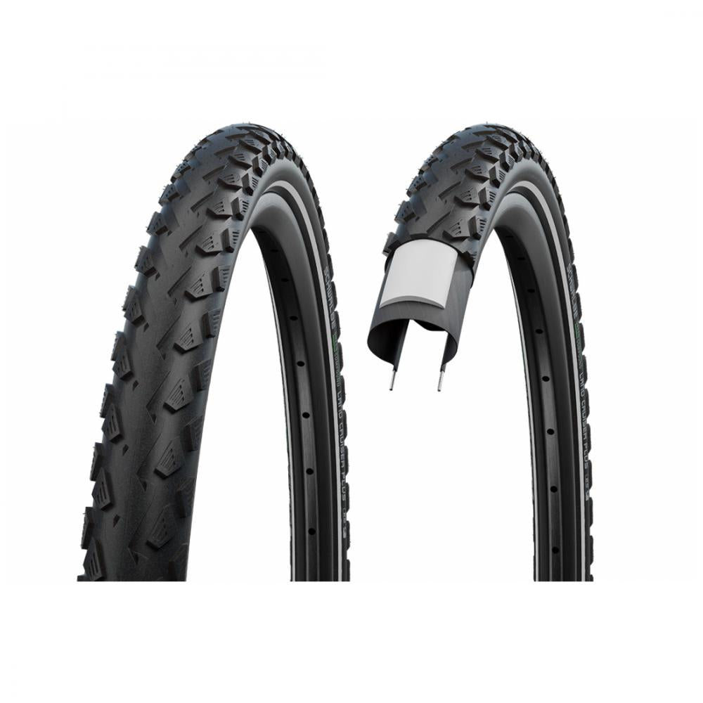 Schwalbe LandCruiser Plus 26x2.00 Drahtreifen mit Pannenschutz-Detail im Querschnitt.
