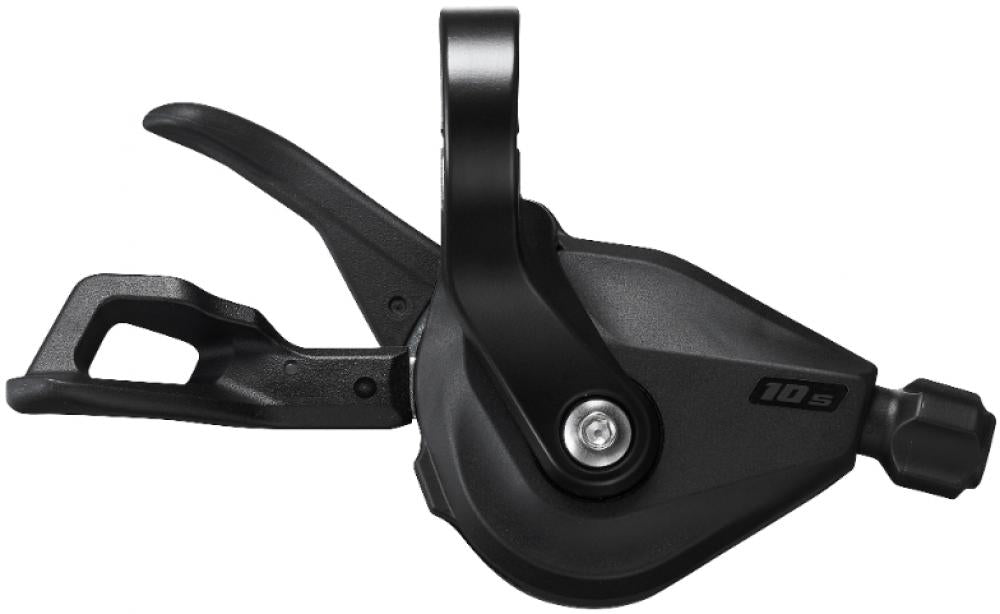 Schwarzer Shimano Deore SL-M4100 10-fach rechter MTB Schalthebel Rapidfire Plus Trigger mit Schelle.