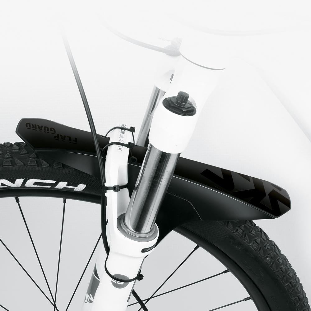 SKS Flap Guard Schutzblech schwarz am Fahrrad montiert, leichtes Steckschutzblech für 26-29 Zoll.