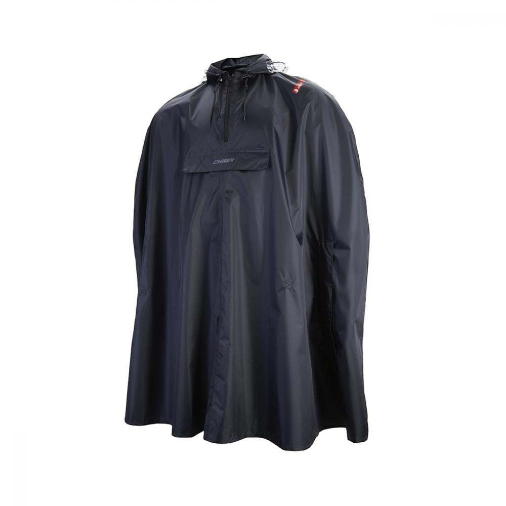 CHIBA Regenponcho - XL/XXL, schwarz, wasserdicht, reflektierend, Radsport