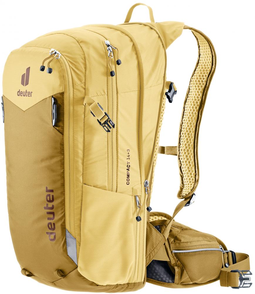 Deuter Compact EXP 14+3 Fahrradrucksack 14 Liter Savanna-Dune - Airstripes-Rückensystem