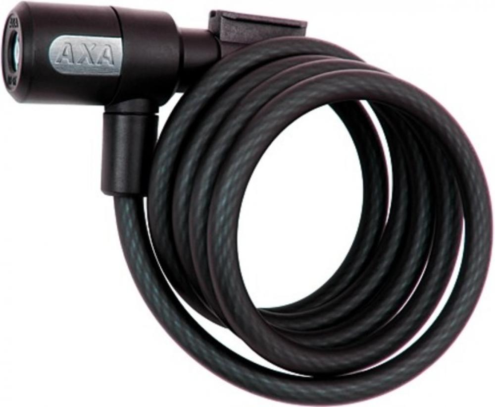 AXA Newton 180/12 Spiralkabelschloss schwarz mit Halterung
