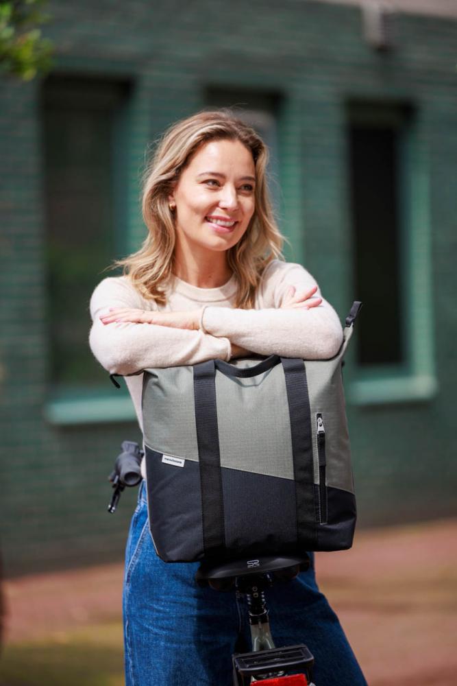 New Looxs Radtasche Oslo Kota Black/Green 18L Black - vielseitiger Fahrrad-Shopper