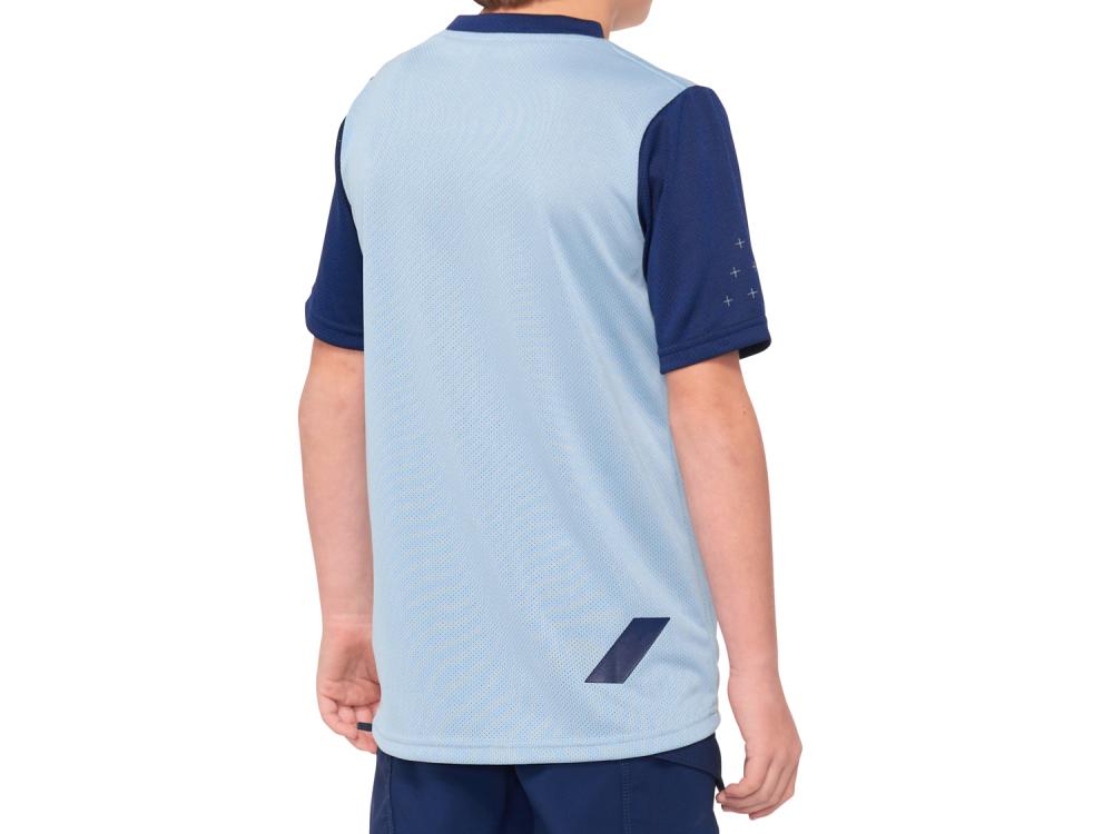 100% Ridecamp Youth Short Sleeve Jersey XL Light Slate / Navy - atmungsaktives MTB-Jersey
